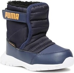 Granatowe buty dziecięce zimowe Puma na rzepy
