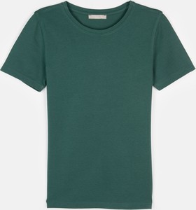 Zielony t-shirt Gate z okrągłym dekoltem