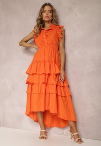 Pomarańczowa sukienka Renee bez rękawów w stylu boho