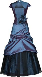 Granatowa sukienka Fokus z tiulu maxi