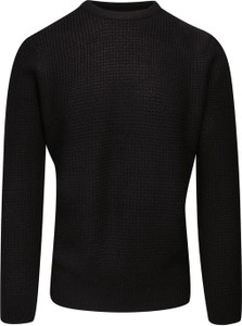Czarny sweter Brave Soul z okrągłym dekoltem w stylu casual z tkaniny