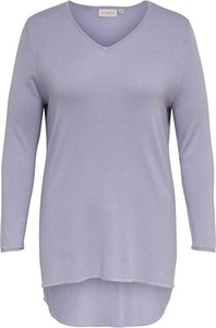 Fioletowa bluzka Only z dekoltem w kształcie litery v z długim rękawem w stylu casual