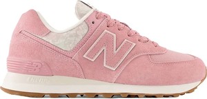 Różowe buty sportowe New Balance z tkaniny z płaską podeszwą