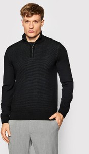 Czarny sweter Hugo Boss w stylu casual ze stójką