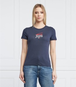 T-shirt Tommy Jeans w młodzieżowym stylu z krótkim rękawem z okrągłym dekoltem