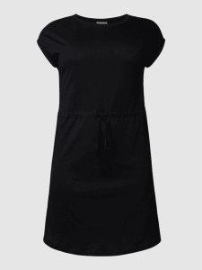 Czarna sukienka Only z okrągłym dekoltem w stylu casual z krótkim rękawem