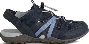 Granatowe sandały Geox z płaską podeszwą w sportowym stylu