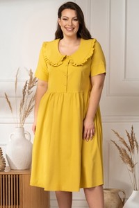 Żółta sukienka KARKO dla puszystych mini