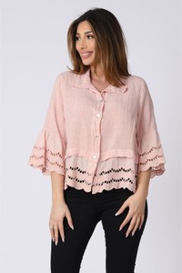 Różowa bluzka Plus Size Company z długim rękawem