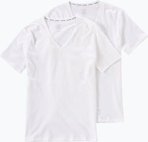 Calvin Klein T-Shirty pakowane po 2 szt. Mężczyźni Bawełna biały jednolity
