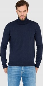 Granatowy sweter La Martina z golfem w stylu casual