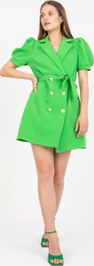 Zielona sukienka ITALY MODA kopertowa w stylu casual z dekoltem w kształcie litery v