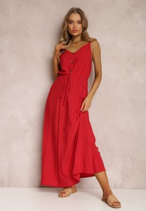 Czerwona sukienka Renee maxi na ramiączkach w stylu casual