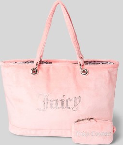 Różowa torebka Juicy Couture na ramię w młodzieżowym stylu matowa