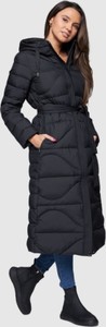 Czarny płaszcz Diego M w stylu casual z kapturem
