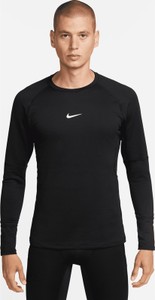 Czarna koszulka z długim rękawem Nike w sportowym stylu z dzianiny