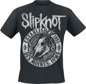 Czarny t-shirt Slipknot z krótkim rękawem z bawełny w młodzieżowym stylu