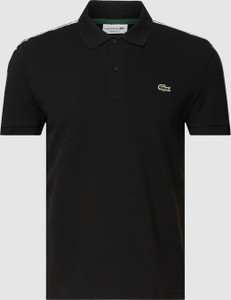 Czarny t-shirt Lacoste z bawełny z krótkim rękawem