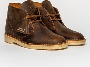 Brązowe buty zimowe Clarks ze skóry w stylu casual sznurowane