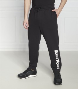 Czarne spodnie sportowe Armani Exchange z dresówki w sportowym stylu