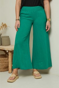 Zielone spodnie Curvy Lady w stylu retro