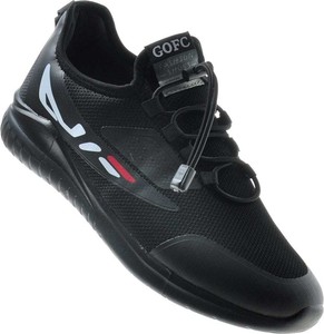 Czarne buty sportowe Pantofelek24 w sportowym stylu sznurowane