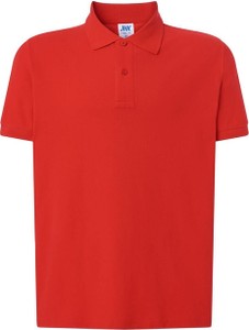 Czerwony t-shirt jk-collection.pl z krótkim rękawem w stylu casual z bawełny