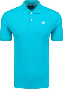 Niebieska koszulka polo La Martina z bawełny z krótkim rękawem