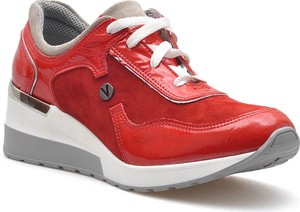 Czerwone buty sportowe Arturo w sportowym stylu z płaską podeszwą sznurowane