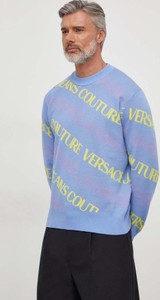 Sweter Versace Jeans z okrągłym dekoltem w młodzieżowym stylu