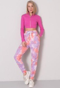 Różowe spodnie sportowe By Sally Fashion z bawełny