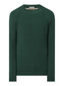 Zielony sweter Colours & Sons w stylu casual z okrągłym dekoltem z bawełny