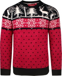 Sweter Brave Soul z okrągłym dekoltem w bożonarodzeniowy wzór w młodzieżowym stylu