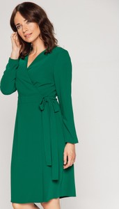 Zielona sukienka Bialcon mini w stylu casual z długim rękawem