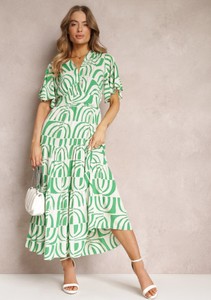 Sukienka Renee maxi z dekoltem w kształcie litery v z krótkim rękawem