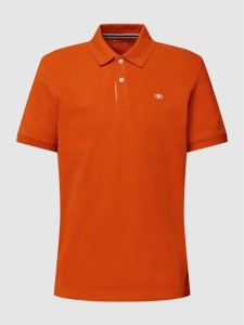 Pomarańczowa koszulka polo Tom Tailor z krótkim rękawem z bawełny