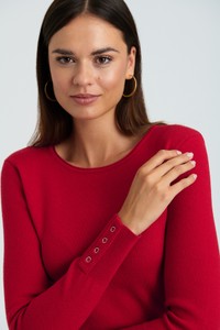 Hallhuber Sweter z dzianiny czerwony W stylu casual Moda Swetry Sweter z dzianiny 