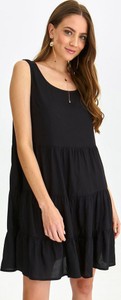 Czarna sukienka Top Secret na ramiączkach mini z okrągłym dekoltem