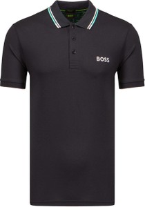 Czarna koszulka polo Hugo Boss w stylu casual z bawełny