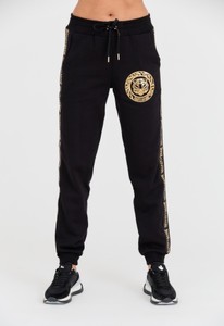 Czarne spodnie sportowe Just Cavalli z dresówki w sportowym stylu