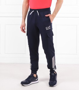 Czarne spodnie sportowe Emporio Armani z bawełny w sportowym stylu