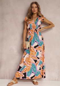 Sukienka Renee maxi z dekoltem w kształcie litery v z krótkim rękawem
