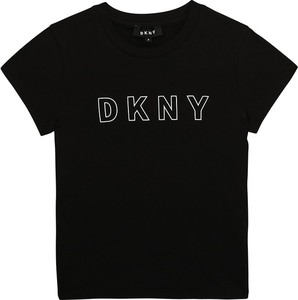 Czarna bluzka dziecięca DKNY z bawełny