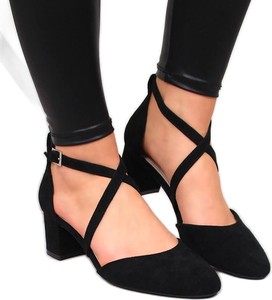 Czarne sandały Sergio Leone z klamrami