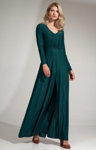 Zielona sukienka Figl z długim rękawem z dekoltem w kształcie litery v