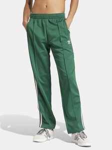 Zielone spodnie Adidas w sportowym stylu z dresówki