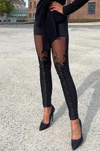 Czarne legginsy IVET w stylu casual
