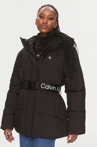 Czarna kurtka Calvin Klein w stylu casual z kapturem