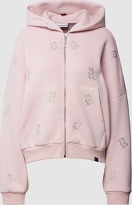 Różowa bluza Review z bawełny w stylu casual z kapturem