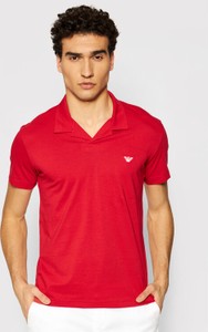 Czerwony t-shirt Emporio Armani z krótkim rękawem w stylu casual